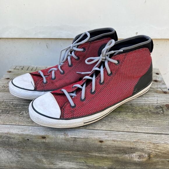 Converse all Star Syde Street Woven High Top Sneakers Maroon - Picture 3 of 7
